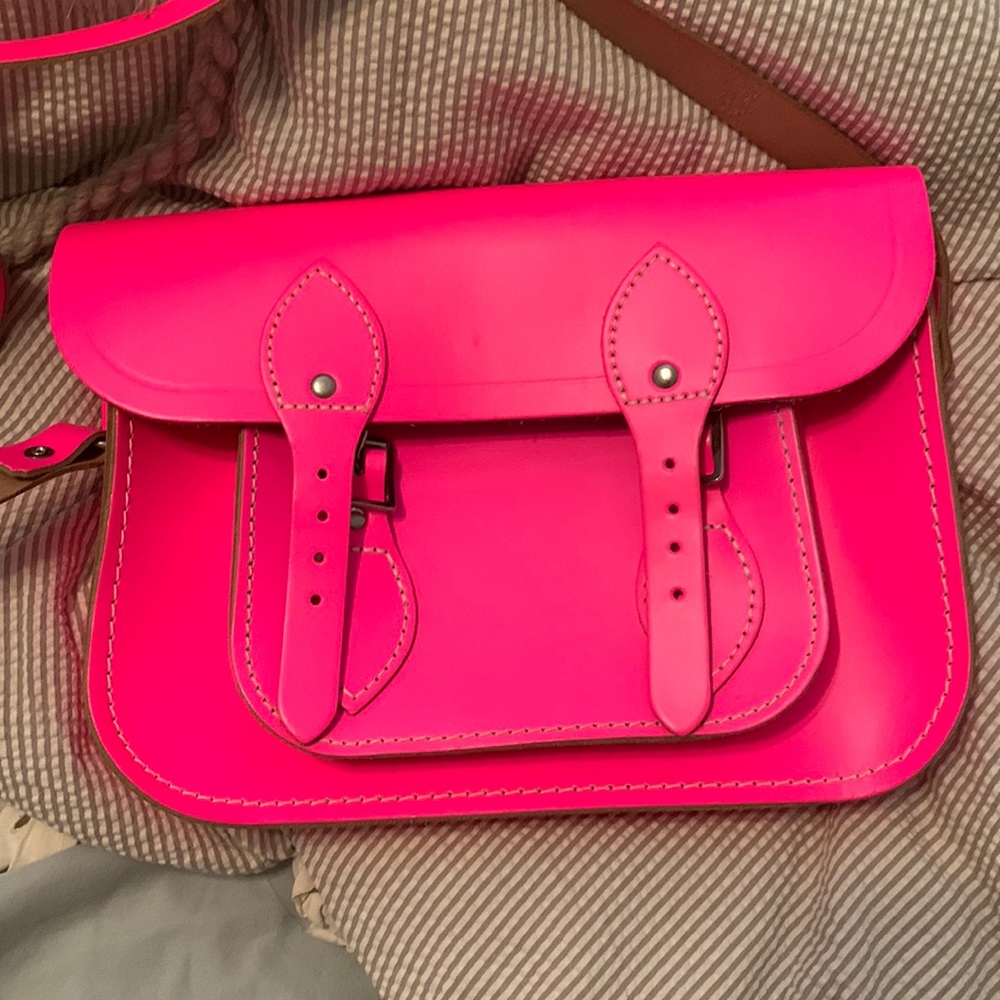 Neon pink Cambridge satchel company bag